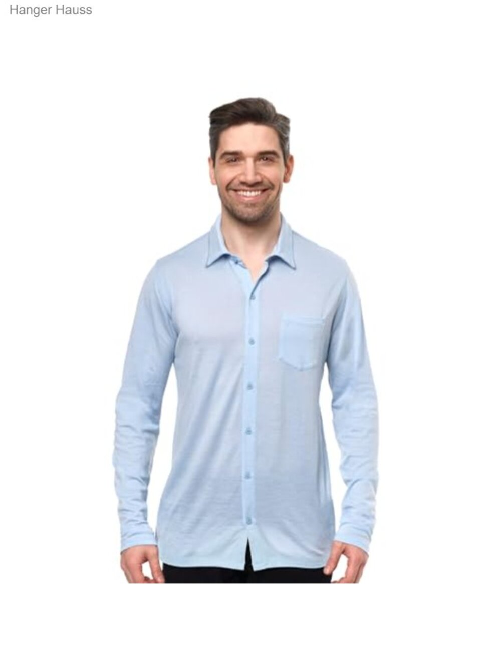 Men's 100% Merino Wool Button Up Shirt Short Sleeve Breathable